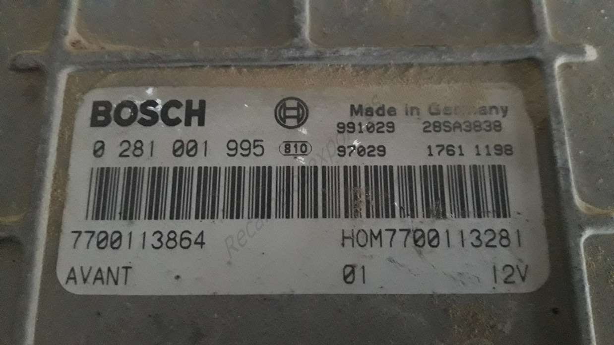 Centralita Motor RENAULT Laguna BOSCH 0 281 001 995 0281001995  7700113864 HOM7700113281 - foto 2