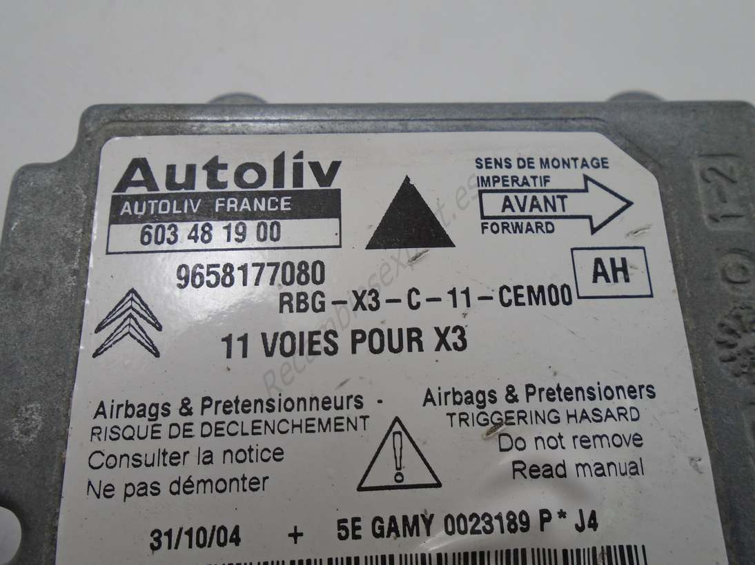 Centralita airbag Citroen 9658177080 AH Autoliv 603481900 603 48 19 00 - foto 2