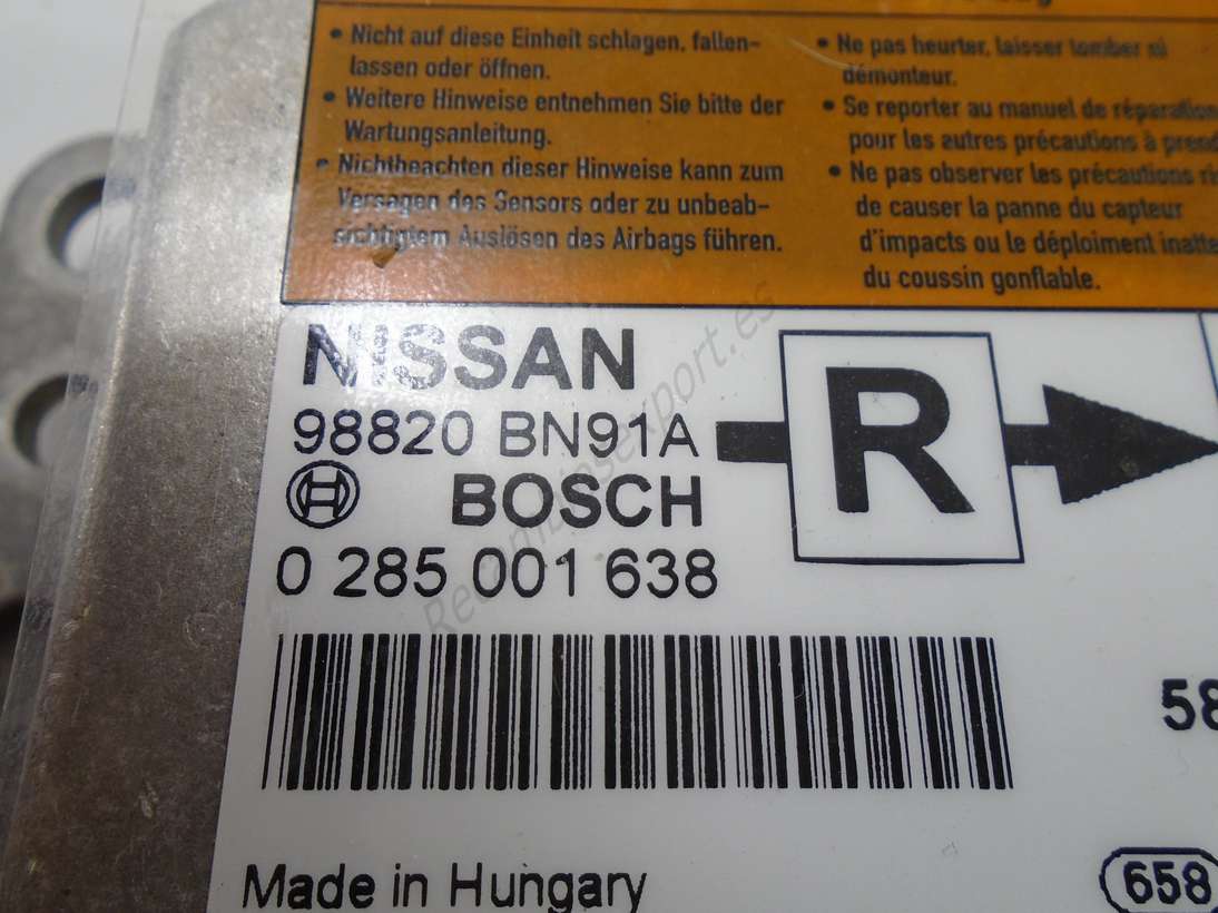 Centralita airbag  Nissan Almera 98820BN91A 98820 BN91A BOSCH 0285001638 0 285 001 638 - foto 2