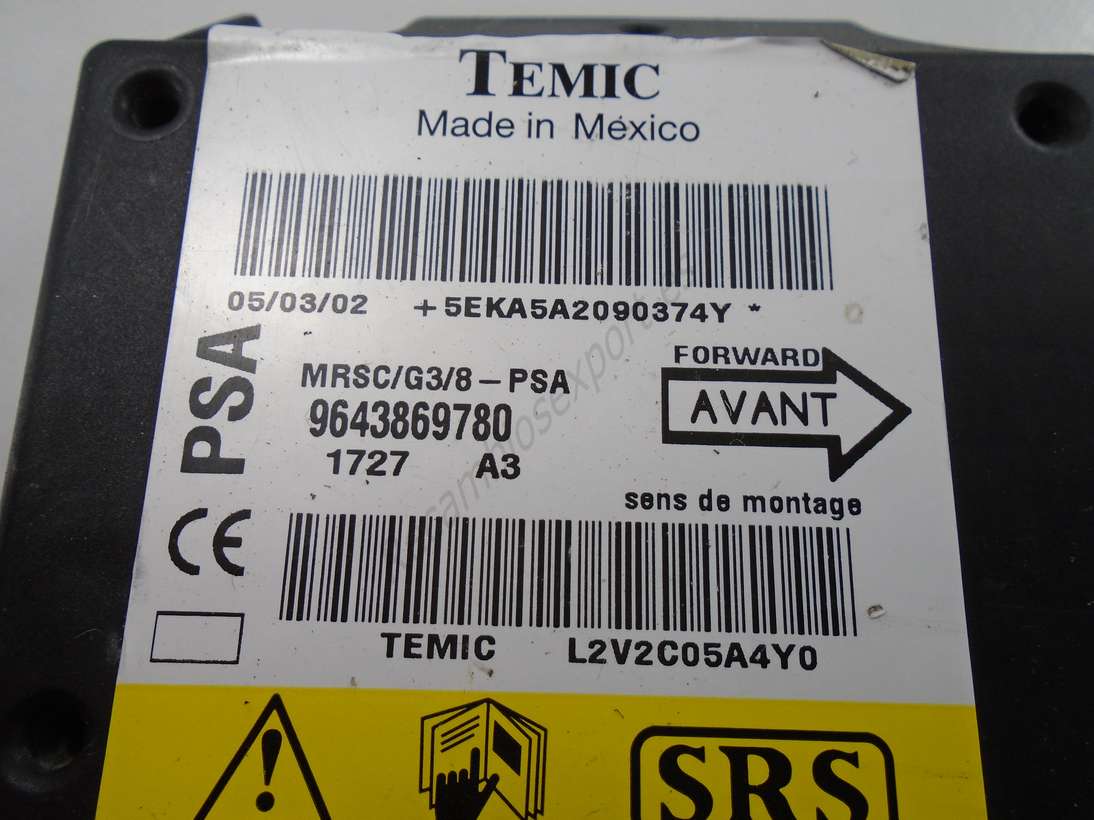 Centralita airbag peugeot 607 9643869780 TEMIC PSA - foto 2