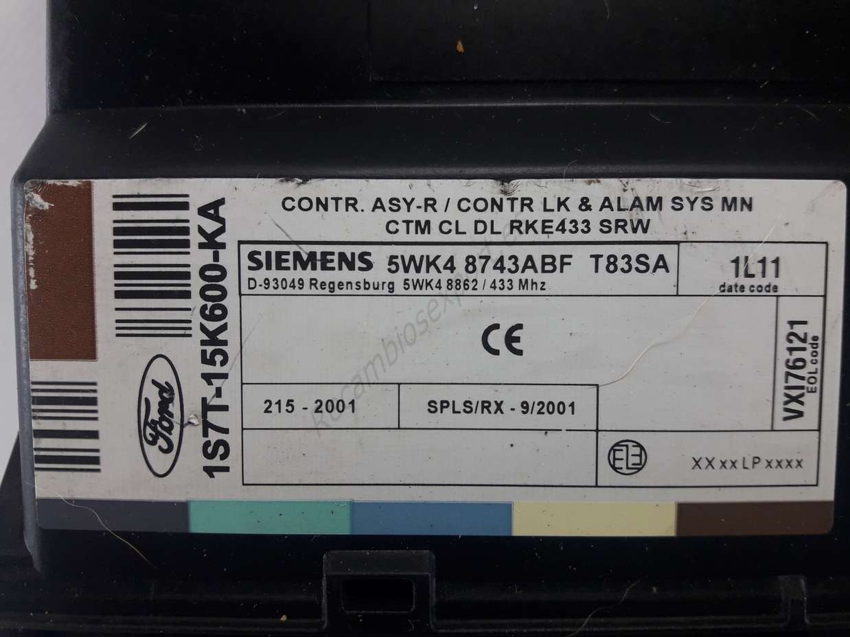 Centralita confort Ford mondeo 1s7t-15k600-ka 1s7t15k600ka siemens 5wk48743abft83sa - foto 2