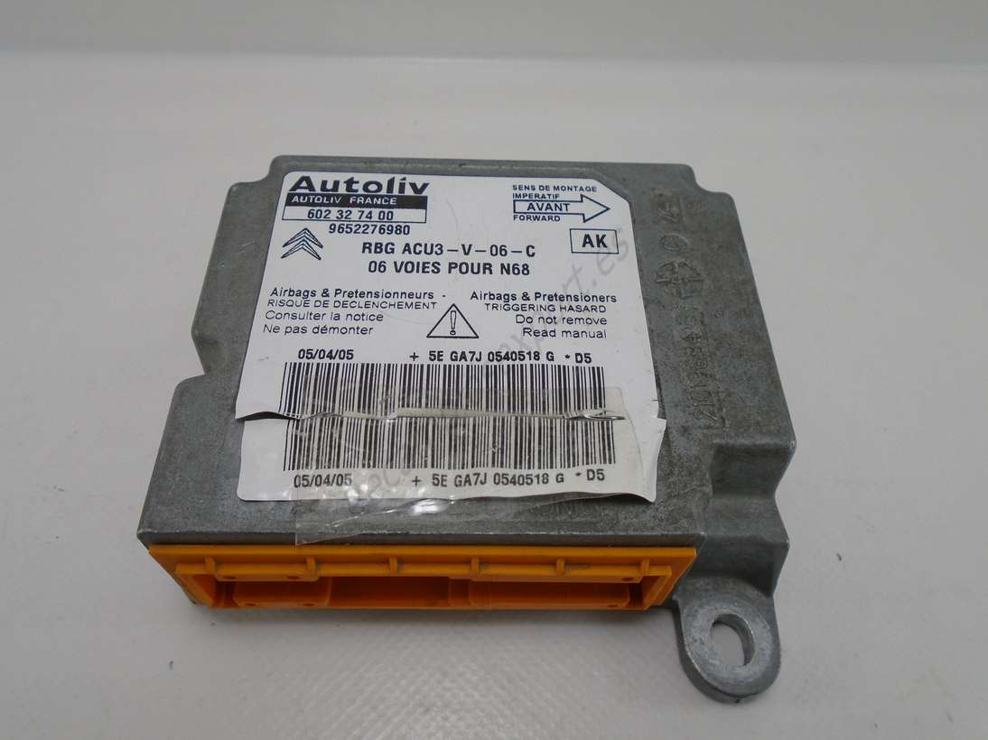 Centralita de Airbag Citroen Xsara Picaso 9652276980 AK Autoliv 602327400 602 32 74 00 - foto 1
