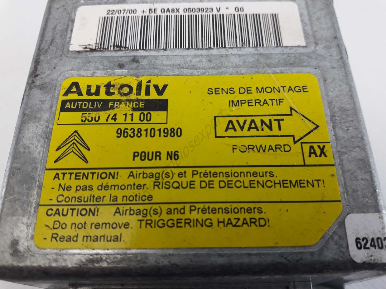 Centralita de Airbag Xsara Picaso Autoliv 550741100 550 74 11 00 Citroen 9652276980 AX - foto 2