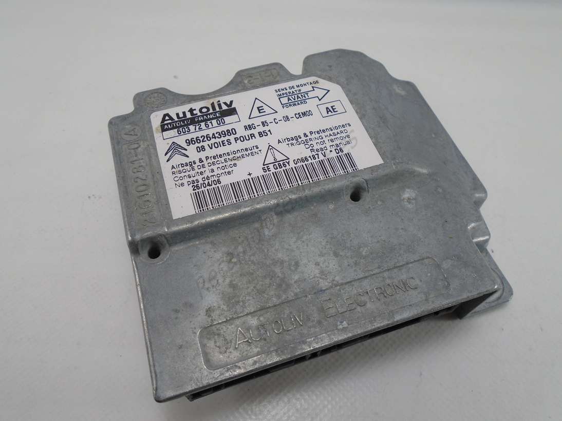 Centralita de airbag Citroen C4 9662643980 Autoliv 603726100 AE 603 72 61 00 - foto 1