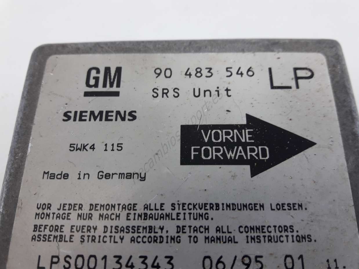 Centralita de airbag Opel Tigra  90483546LP 90 483 546 LP Siemens  5wk4115 5wk4 115 - foto 2
