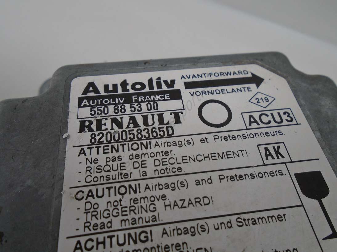 Centralita de airbag Renault Twingo 8200058365D AK Autoliv 550885300 550 88 53 00 - foto 2