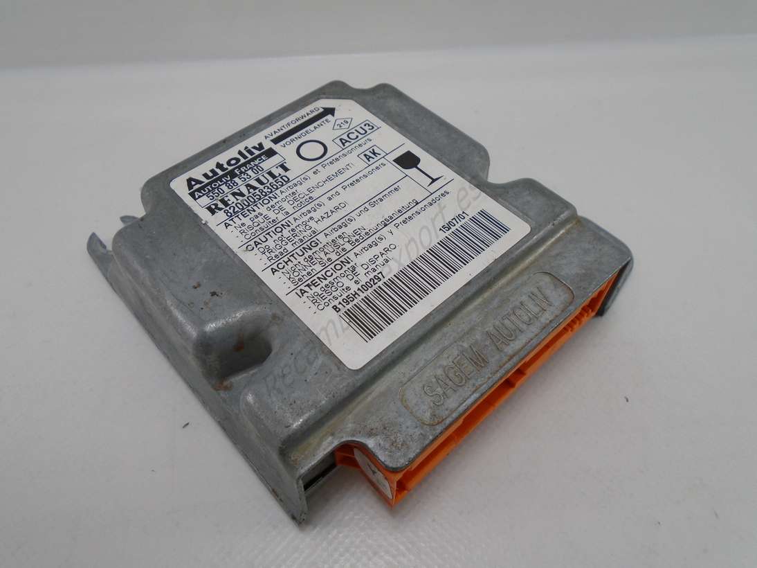 Centralita de airbag Renault Twingo 8200058365D AK Autoliv 550885300 550 88 53 00 - foto 1