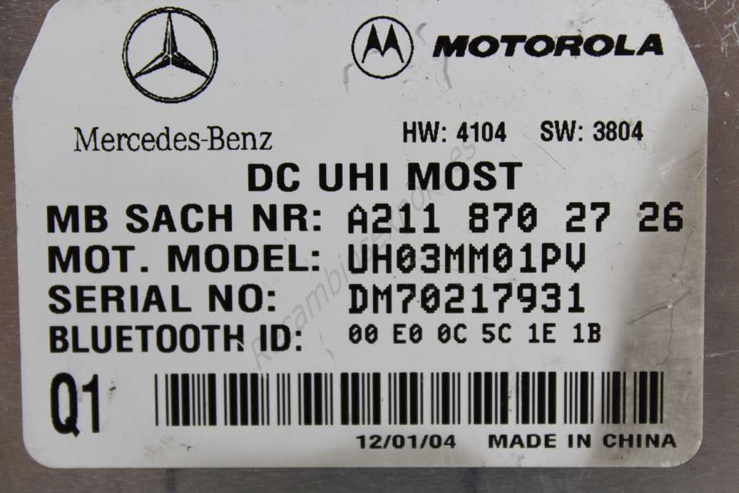 Centralita de bluetooth Mercedes W203 W209 W211 W220 A211870272 A211 87 02 72 6UH03MM01PV - foto 2