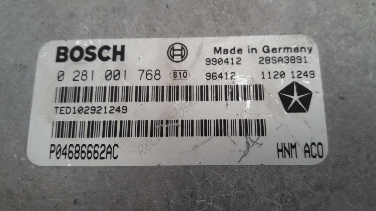 Centralita de motor Chrysler Voyager P04686662AC BOSCH 0281001768 0 281 001 768 - foto 2