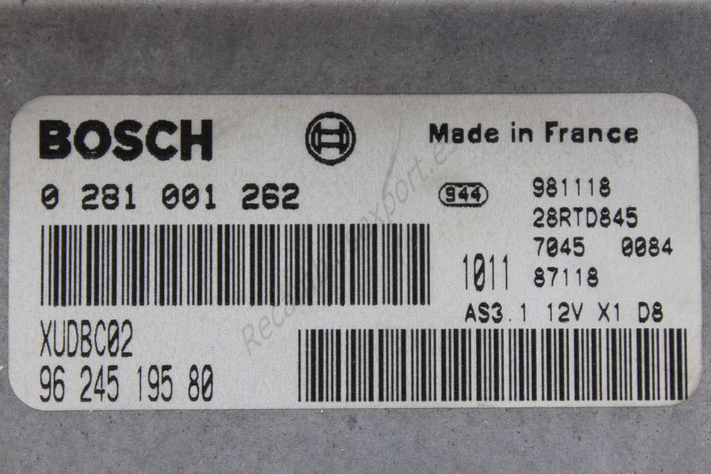 Centralita de motor Citroen Xantia Berlina Peugeot 406 9624519580 96 245 195 80 BOSCH 0281001262 0 281 001 262 XUDBC02 - foto 2