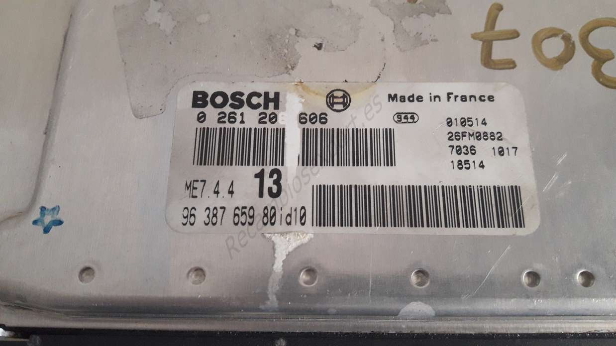 Centralita de motor Citroen Xsara 9638765980 9638765980id10 BOSCH 0261206606 0 261 206 606 - foto 2