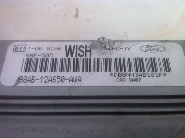 Centralita de motor Ford Escort WISH 98AB12A650AWA 98AB-12A650-AWA - foto 2