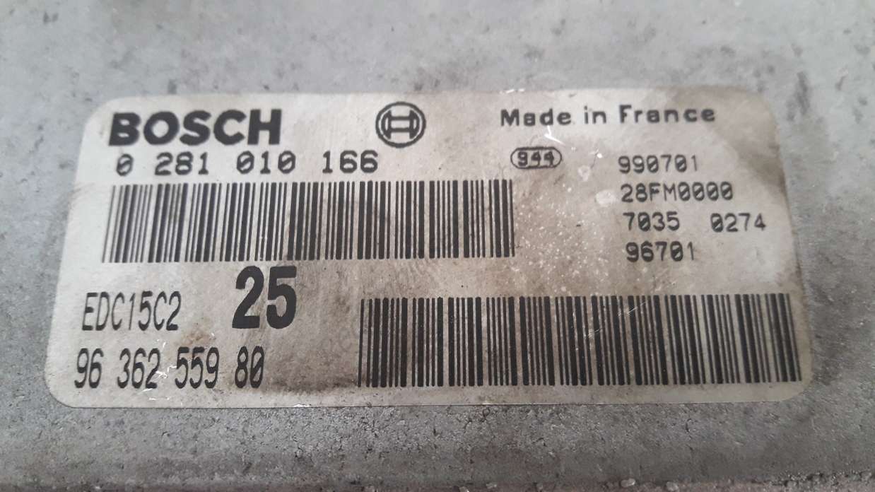 Centralita de motor Grupo PSA Peugeot Citroen 9636255980 96 362 559 80 BOSCH 0281010166 0 281 010 166 - foto 2