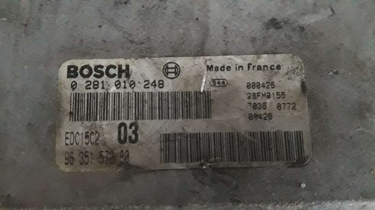 Centralita de motor Grupo Psa Peugeot Citroen 9635157080 96 351 570 80 BOSCH 0281010248 0 281 010 248 - foto 2