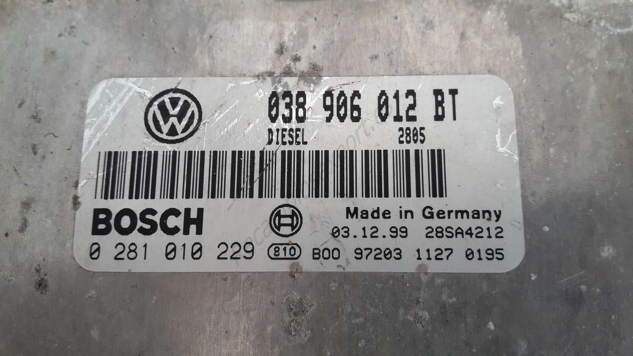 Centralita de motor Grupo VW Audi Seat Skoda 038906012BT 038 906 012 BT BOSCH 0281010229 0 281 010 229 - foto 2