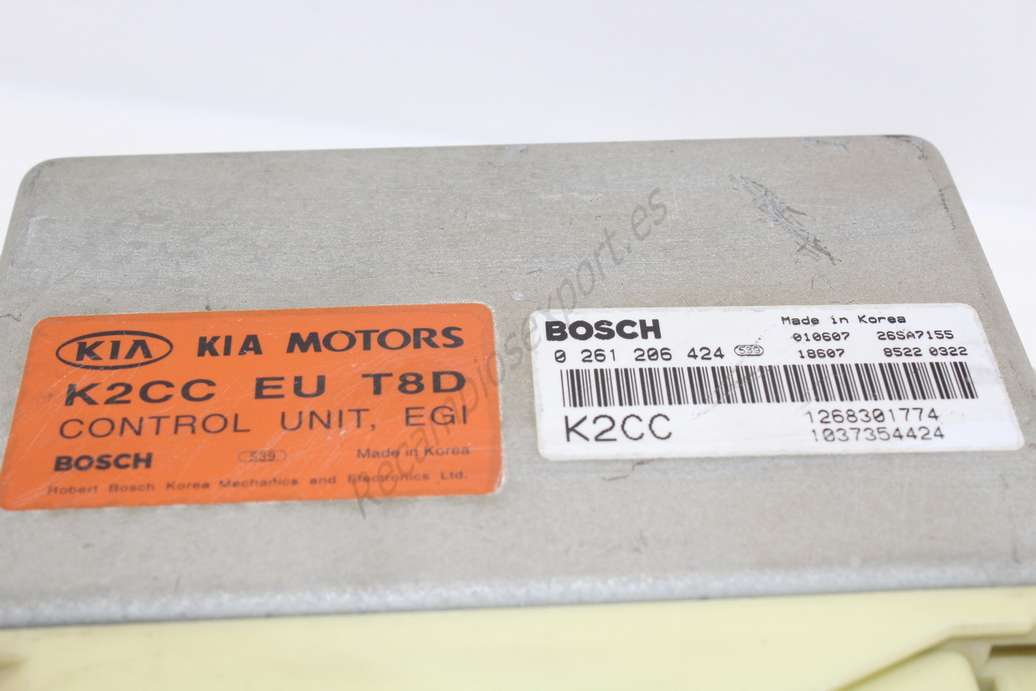 Centralita de motor Kia Carens K2CCEUT8D K2CC EU T8D 1268301774 1037354424 BOSCH 0261206424 0 261 206 424 - foto 2