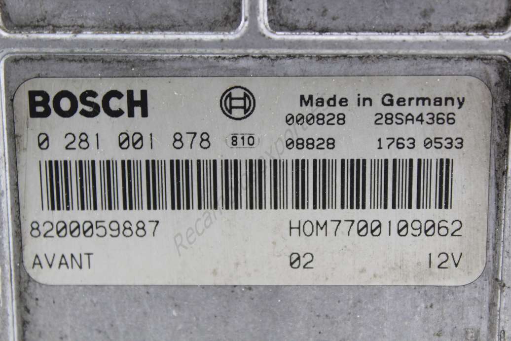 Centralita de motor Renault Clio Kangoo Bosch 0281001878 0 281 001 878 HOM7700109062  8200059887 - foto 2