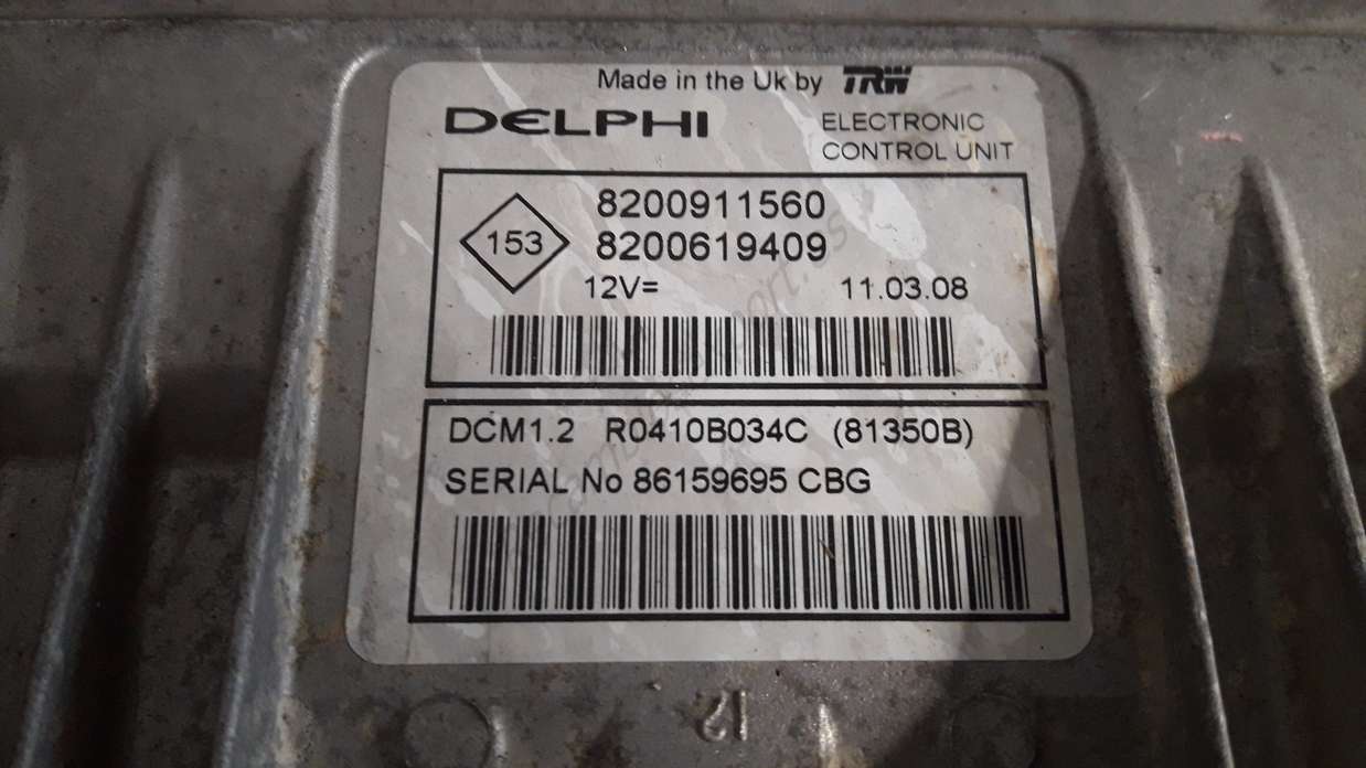 Centralita de motor Renault Kangoo Megane 8200911560 8200619409 Delphi R0410B034C - foto 2