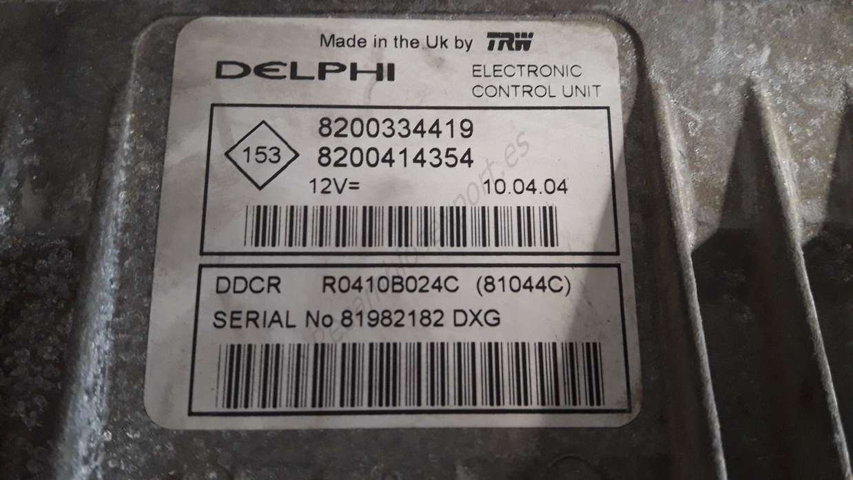 Centralita de motor Renault Megane 8200334419  8200414354 DELPHI R0410B024C - foto 2