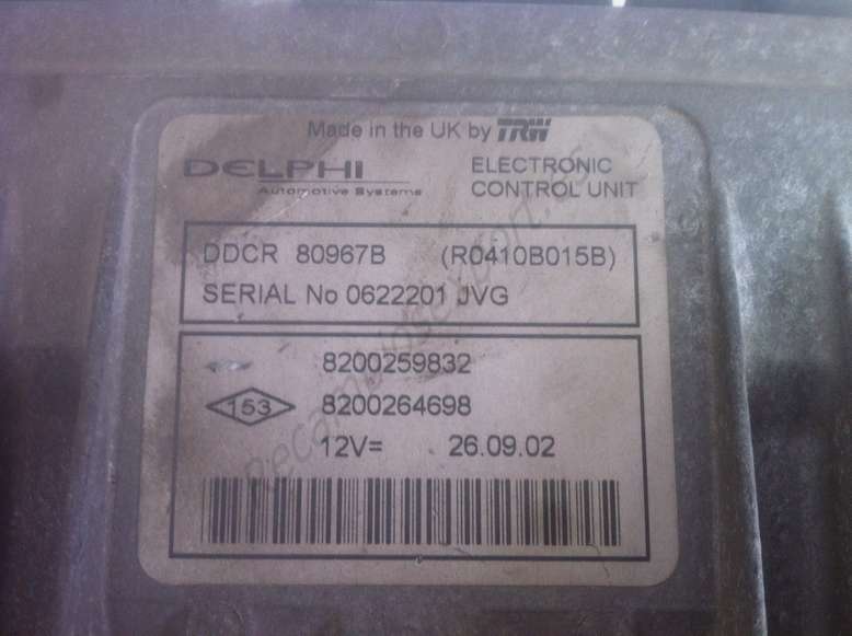Centralita de motor Renault Megane Scenic 8200259832 8200264698 DELPHI R0410B015B - foto 2