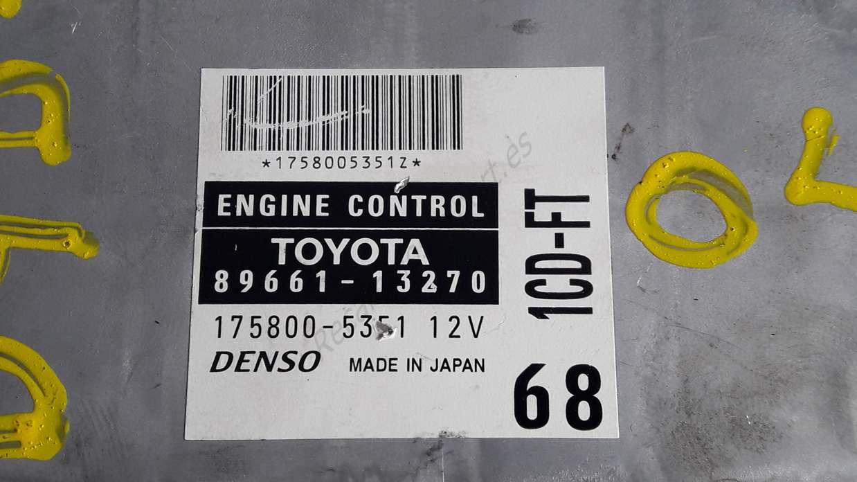Centralita de motor Toyota Yariz DENSO 89661 13270 8966113270 175800 5351 1758005351 - foto 2