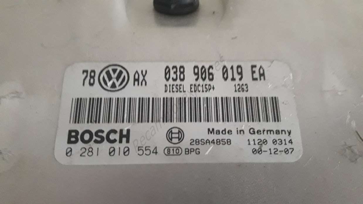 Centralita de motor VW Passat Audi Seat 038906019EA 038 906 019 EA BOSCH 0281010554 0 281 010 554 - foto 2