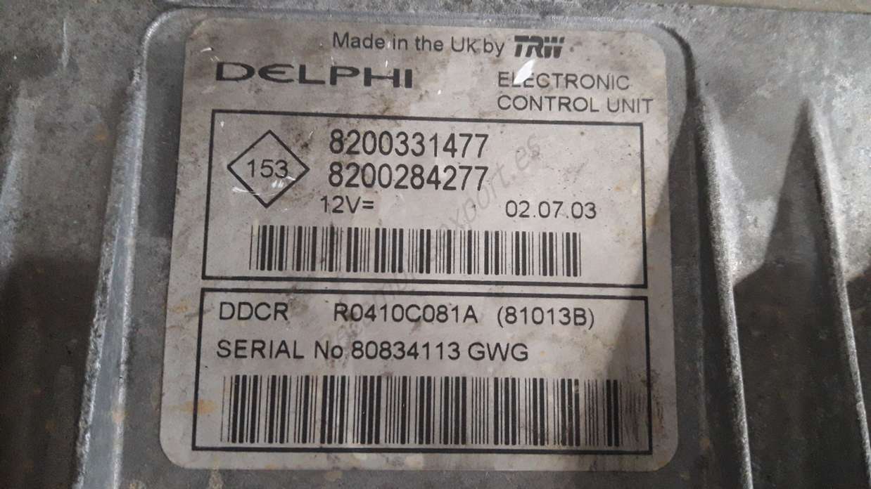 Centralita del Motor  Renault Kangoo 8200331477 8200284277  DELPHI R0410C081A - foto 2