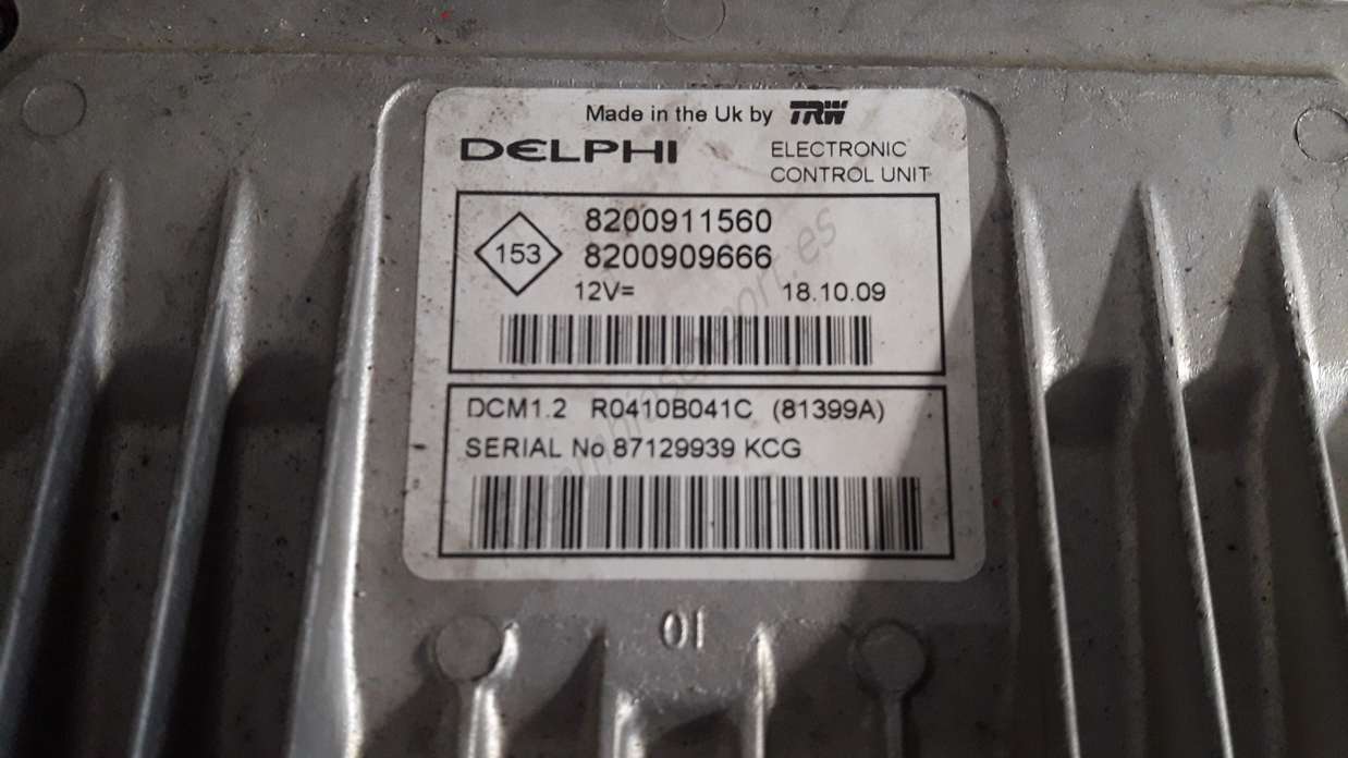 Centralita del Motor Renault Kangoo 8200911560 8200909666 Delphi R0410B041C - foto 2