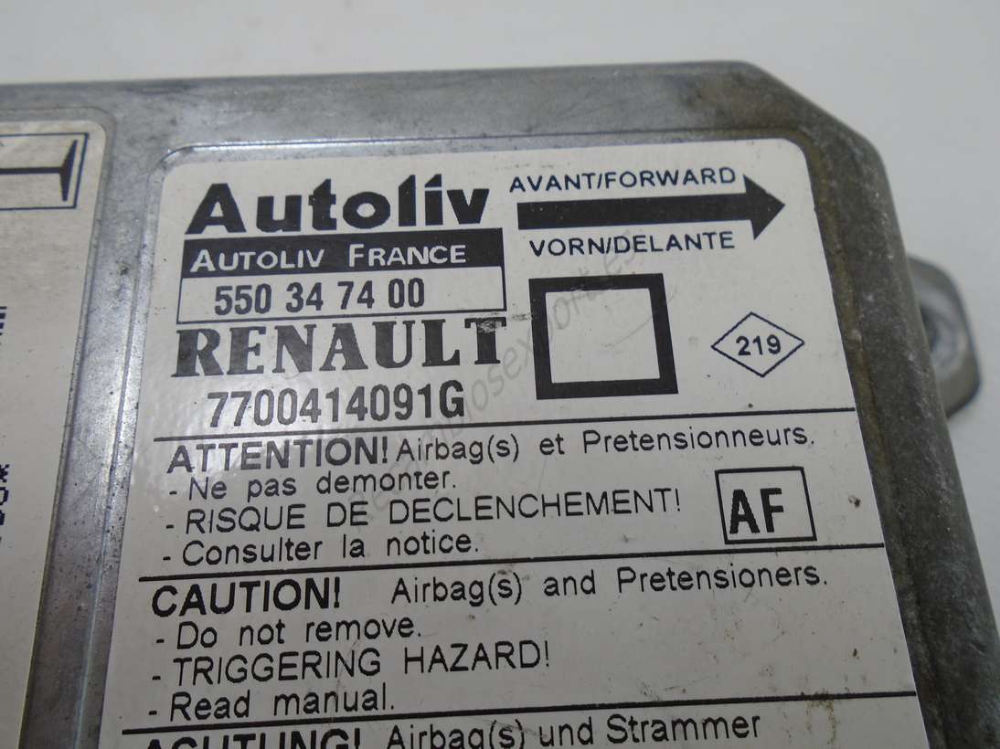 Centralita del airbag Renault Megane 7700414091G Autoliv 550347400 550 34 74 00 AF - foto 2
