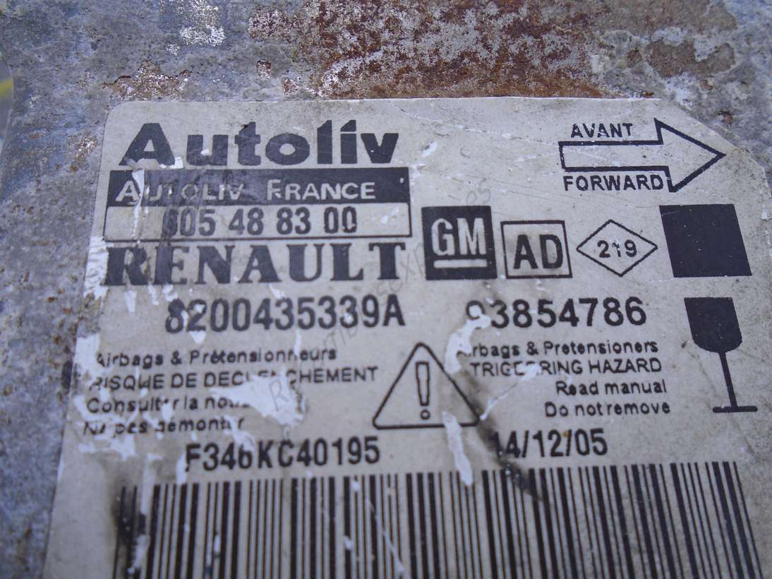 Centralita del airbag Renault Traffic 8200435339A Autoliv 605488300 605 48 83 00 - foto 2