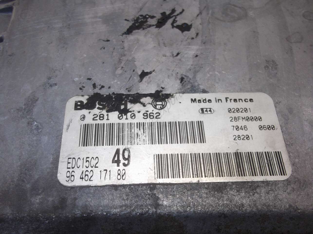 Centralita del motor BOSCH PEUGEOT XSARA 0 281 010 962 0281010962 EDC15C249 96 462 171 80 9646217180 - foto 2