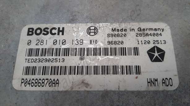Centralita del motor Chrysler Voyager P04686870AA Bosch 0281010139 0 281 010 139 - foto 2