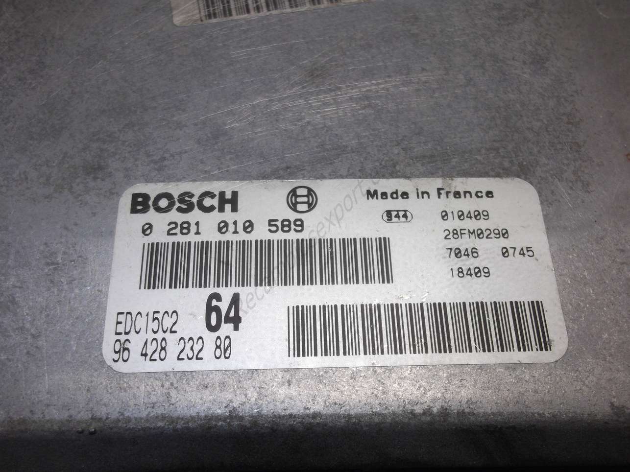 Centralita del motor Citroen BOSCH 0281010589 0 281 010 589 9642823280 96 428 232 80 EDC15C2 64 - foto 2
