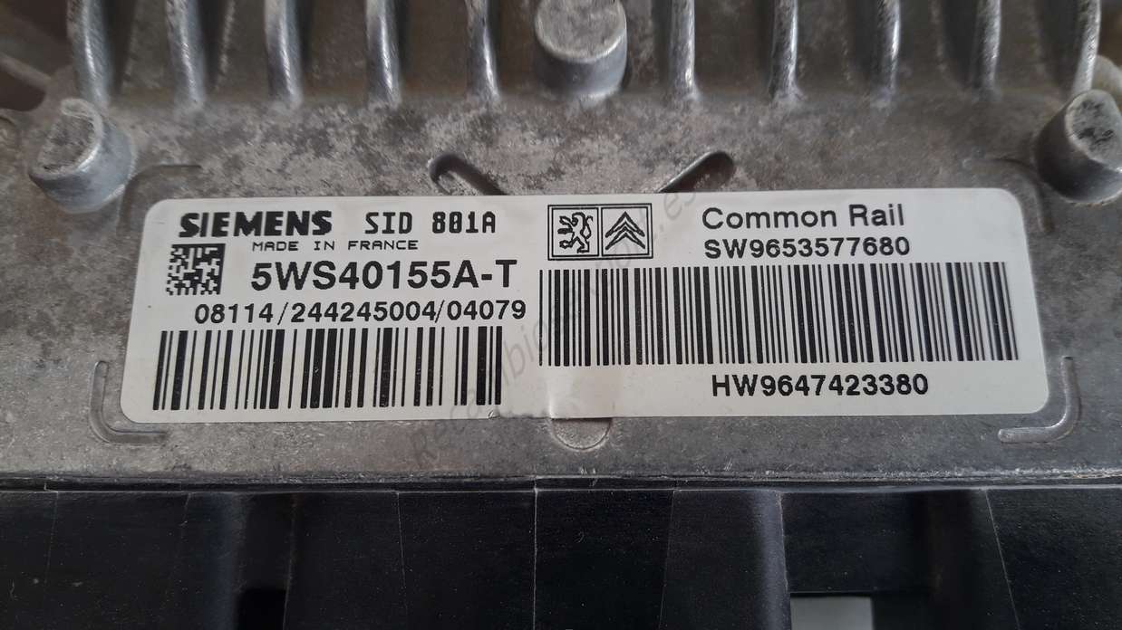 Centralita del motor Citroen Berlingo  SW9653577680 HW9647423380 Siemens 5WS40155AT  5WS40155A-T - foto 2