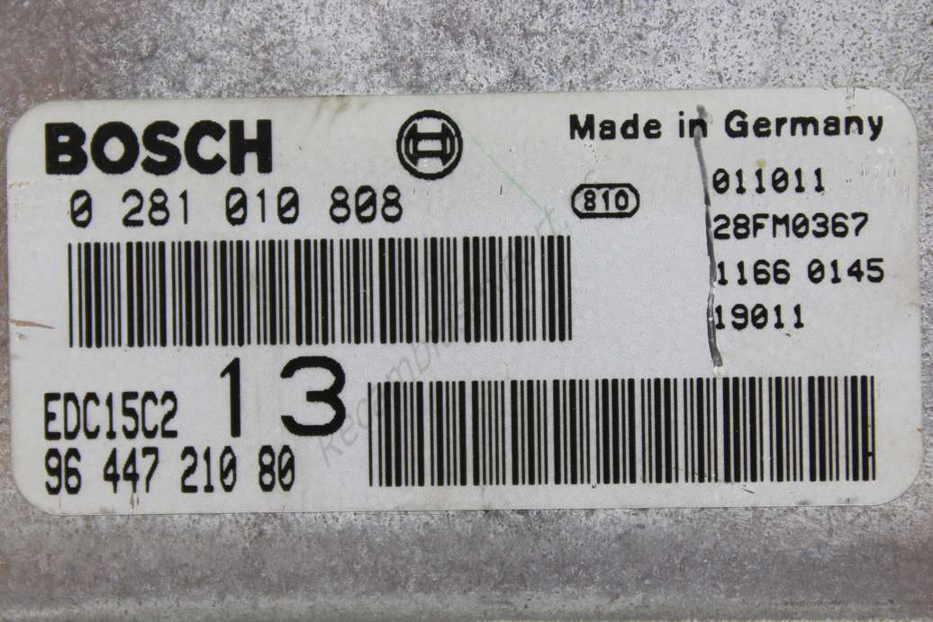 Centralita del motor Citroen C5 9644721080 96 447 210 80 EDC15C2 13 BOSCH 0281010808 0 281 010 808 28FM0367 - foto 2