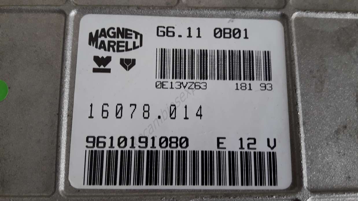 Centralita del motor Citroen Peugeot 9610191080 E 9610191080E 16078. 014 16078014 MAGNETI MARELLI G6110B01 G6.11 0B01 - foto 2
