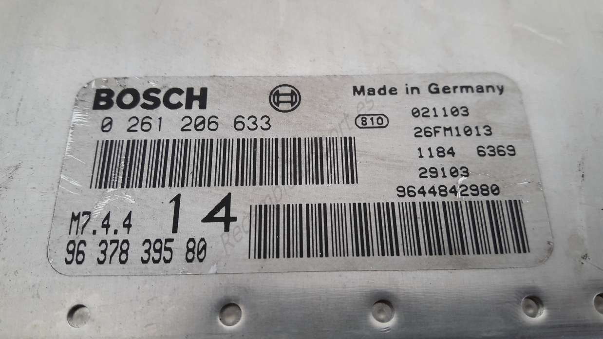 Centralita del motor Citroen Xsara Picasso  9637839580 96 378 395 80 BOSCH 0261206633 0 261 206 633 - foto 2