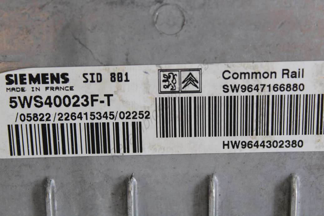 Centralita del motor Citroen Xsara SID 801 SW9647166880 9647166880 HW9644302380 9644302380 5WS40023FT 5WS40023F-T - foto 2