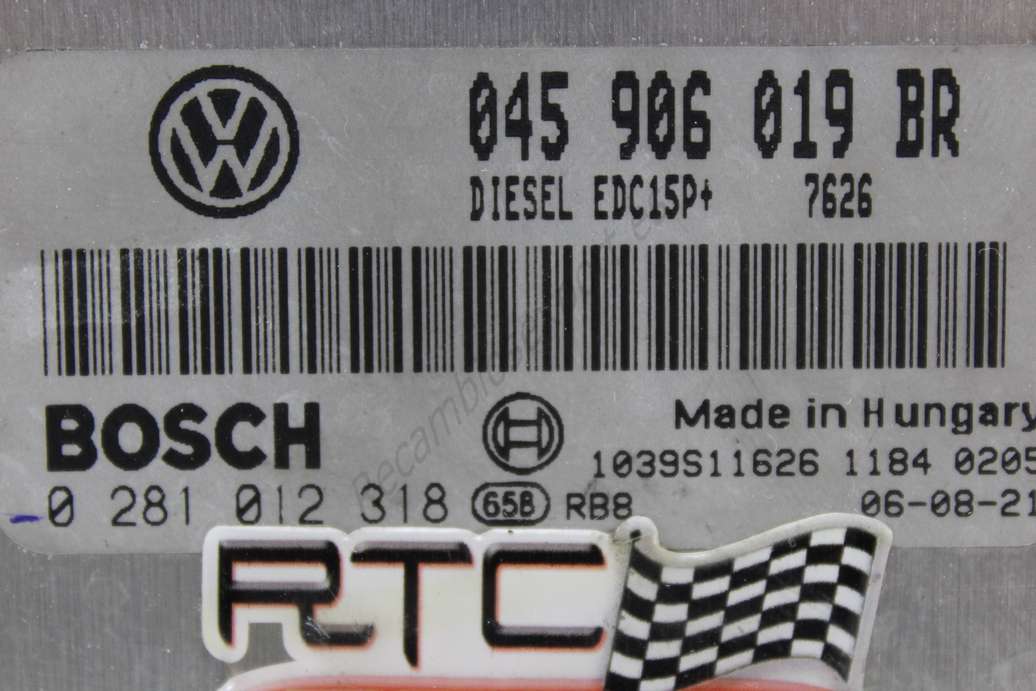 Centralita del motor VW Seat Skoda 045906019BR 045 906 019 BR Bosch 0281012318 0 281 012 318 1039S11626 - foto 2