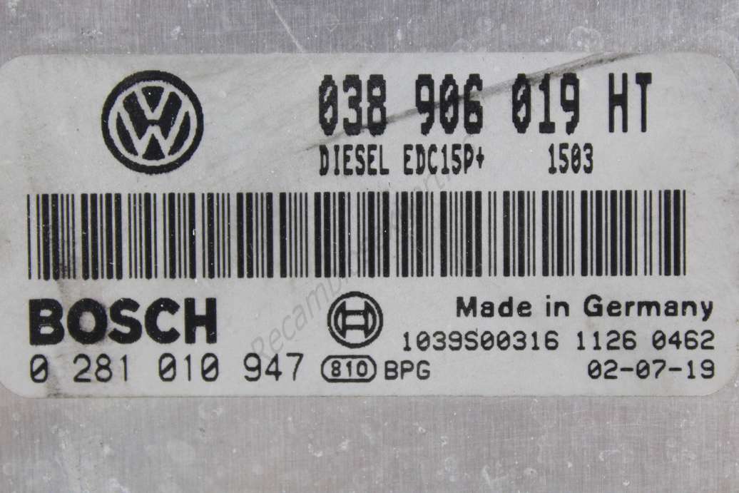 Centralita del motor Seat Cordoba Ibiza 038906019HT 038 906 019 HT Bosch 0281010947 0 281 010 947 1039S00316 - foto 2