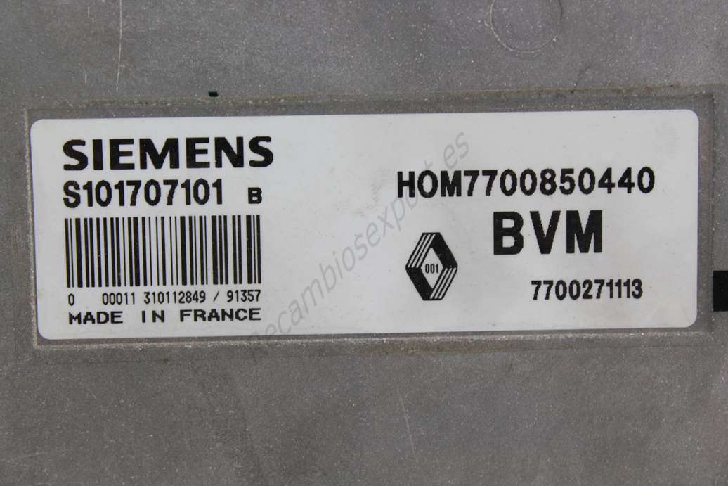 Centralita del motor ECU  Siemens S101707101 B S101707101B Renault 7700271113 HOM7700850440 BVM - foto 2