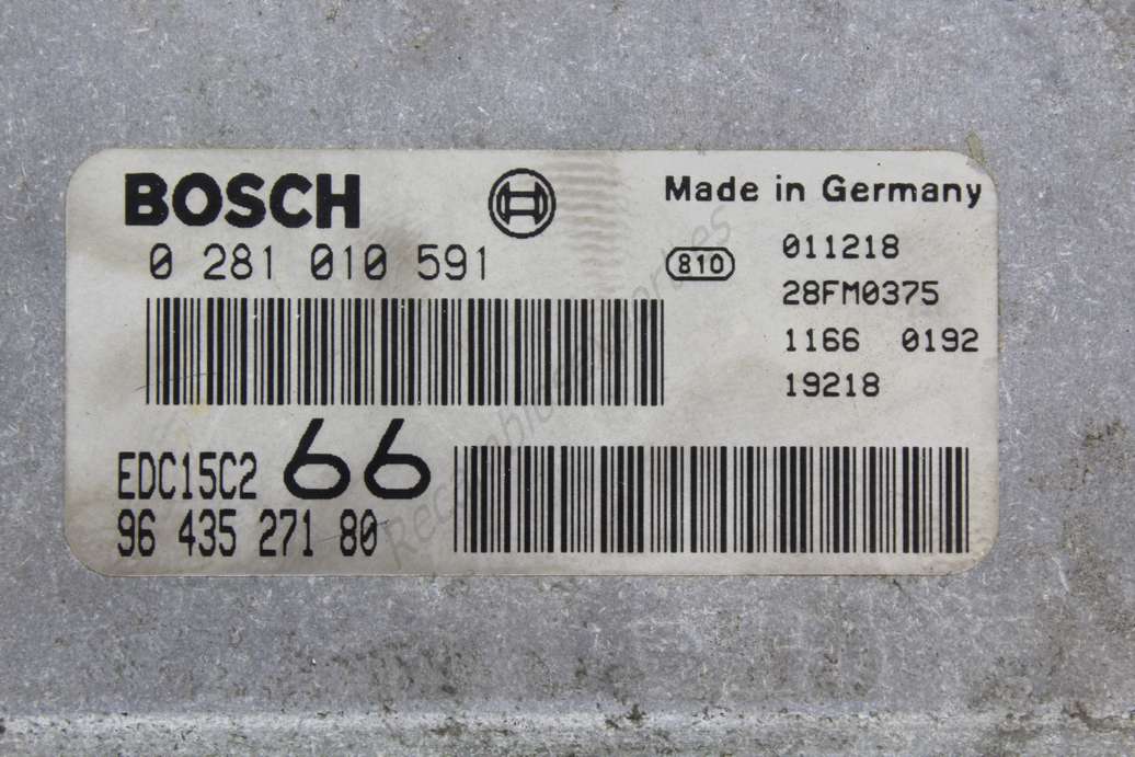 Centralita del motor ECU UCE Bosch 0281010591 0 281 010 591 Citroen Jumpy 9643527180 96 435 271 80 - foto 2