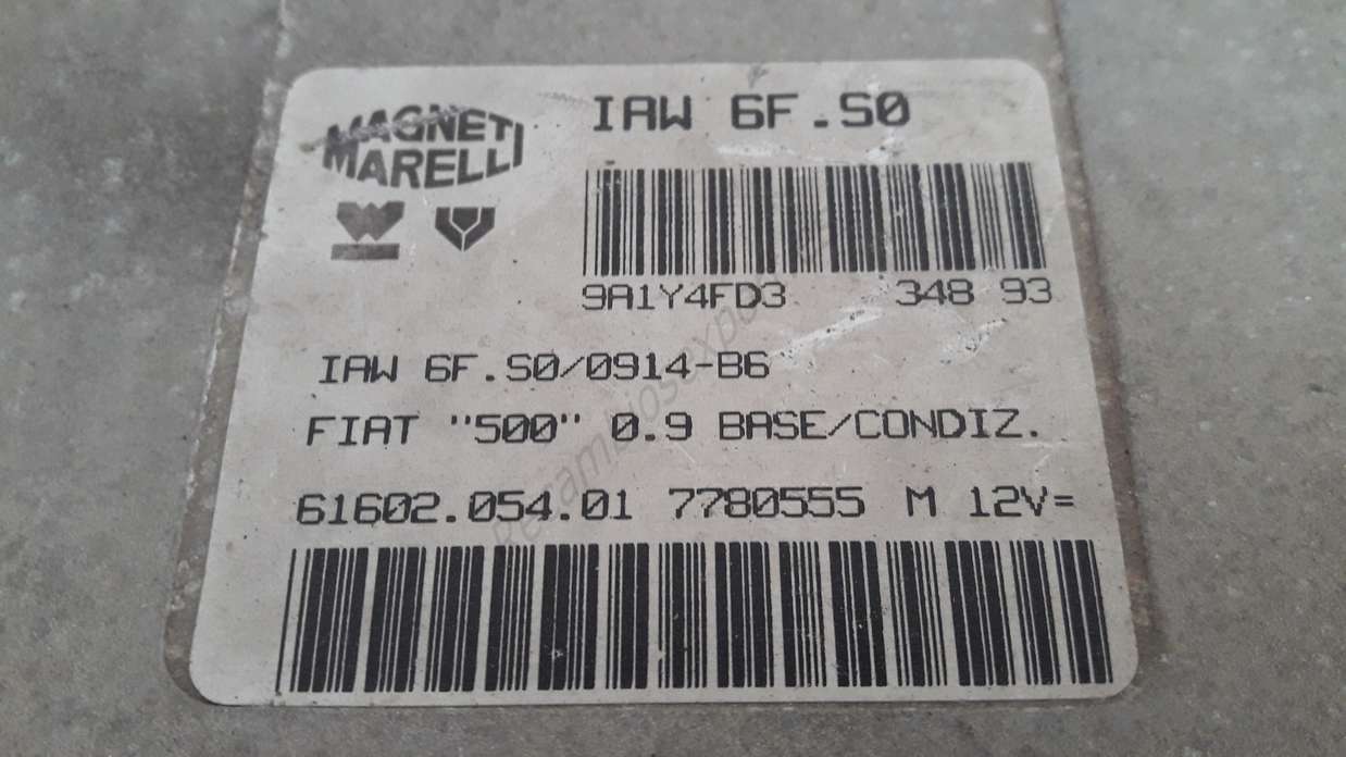 Centralita del motor Fiat 500 IAW6F50 IAW 6F.50 IAW6FS0 IAW 6F.S0 Magneti Mareli 6160205401 7780555 - foto 2