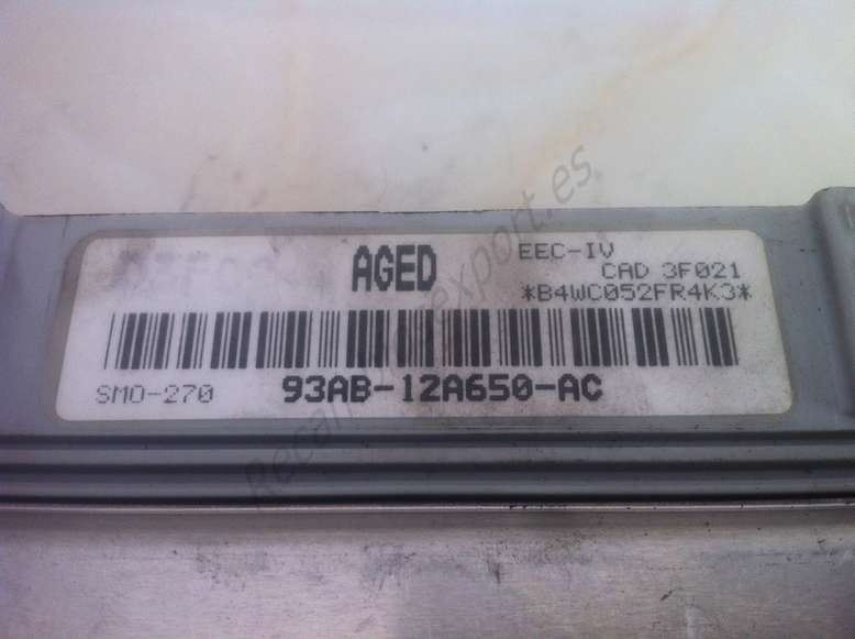 Centralita del motor Ford Escort Mondeo AGED 93AB-12A650-AC 93AB12A650AC - foto 2