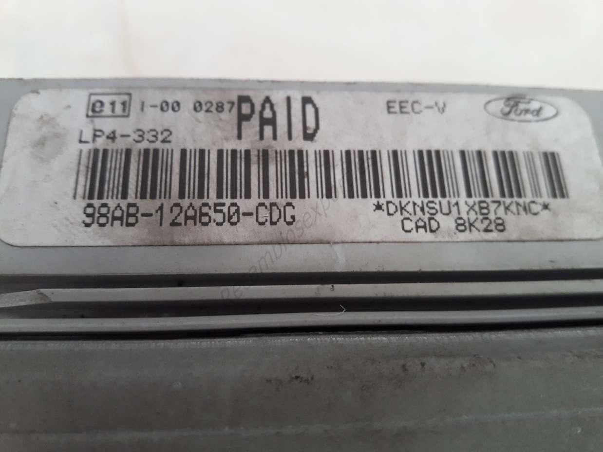Centralita del motor Ford Fiesta 98AB12A650CDG 98AB-12A650-CDG PAID - foto 2
