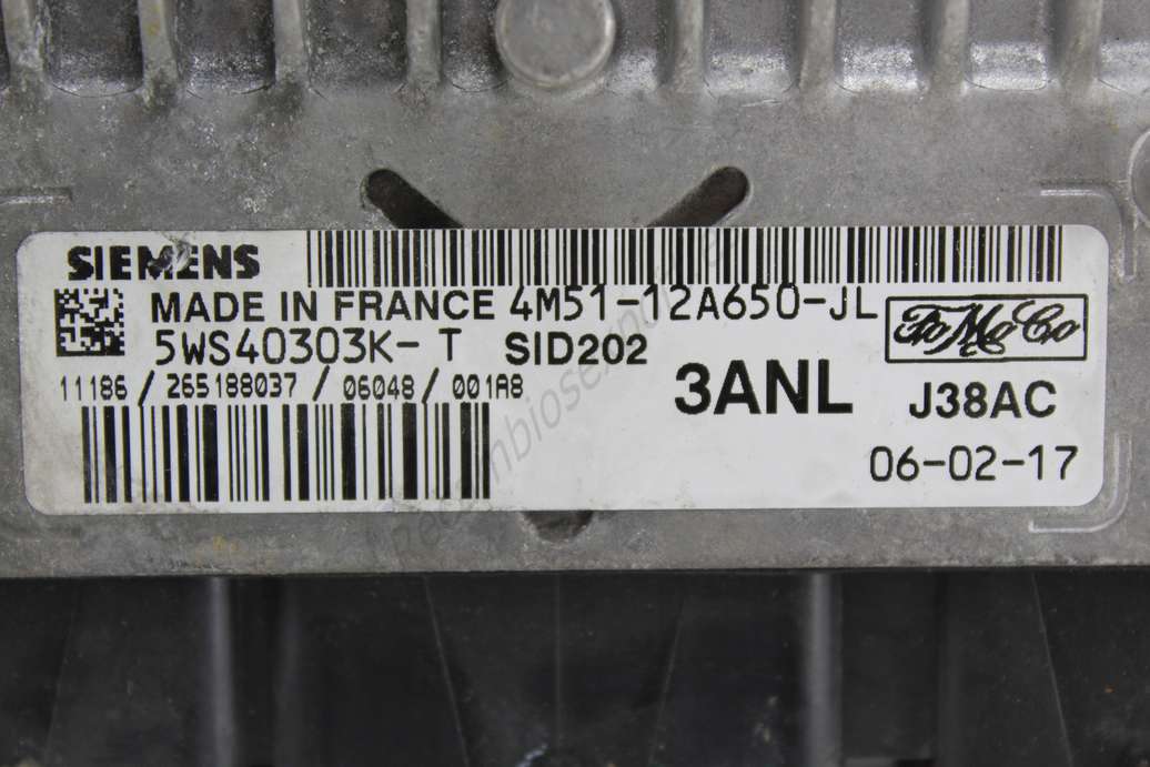 Centralita del motor Ford Focus 4M5112A650JL 4M51-12A650-JL Siemens 5WS40303KT 5WS40303K-T - foto 2