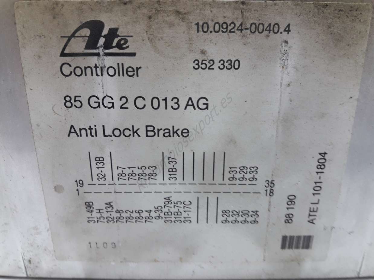Centralita del motor Ford Sierra 5GG2C013AG 85 GG 2 C013 AG ATE 10092400404 10. 0924-0040. 4 85GG2C013AG - foto 2