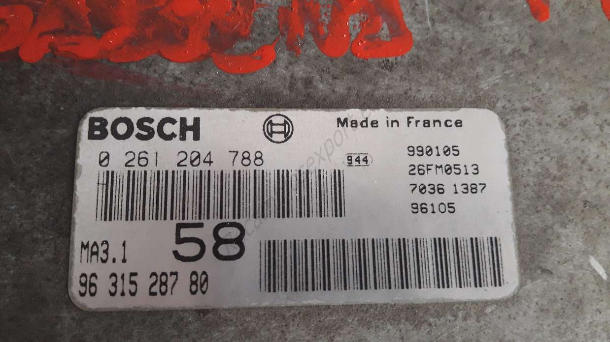 Centralita del motor GRUPO PSA Citroen Saxo MA3.1 58 9631528780 96 315 287 80 BOSCH 0261204788 0 261 204 788 - foto 2