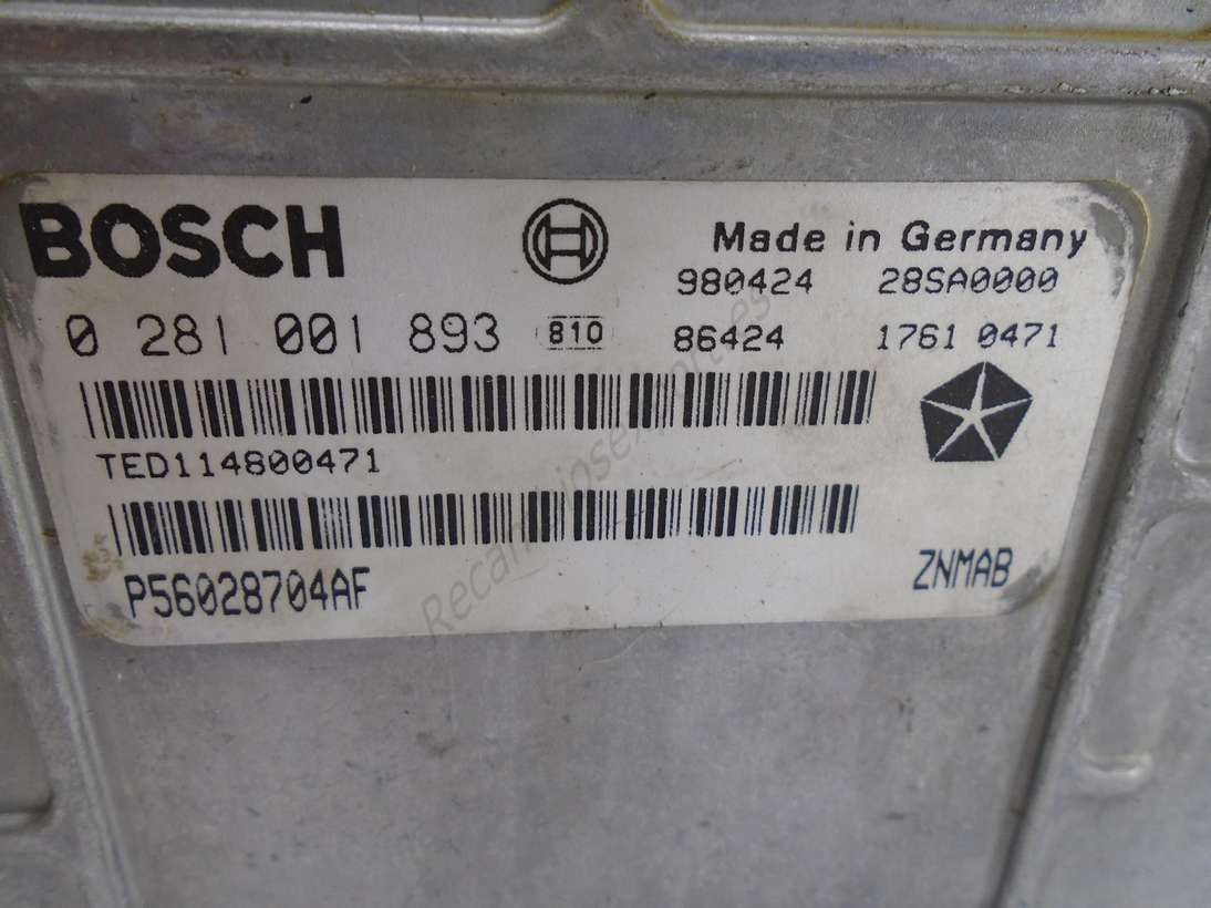 Centralita del motor Jeep Grand Cherokee P56028704AF BOSCH 0281001893 0 281 001 893 - foto 2