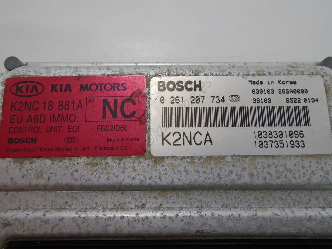 Centralita del motor Kia Shuma K2NC18881A K2NC 18 881A EU A6D BOSCH 0261207734 0 261 207 734 - foto 2